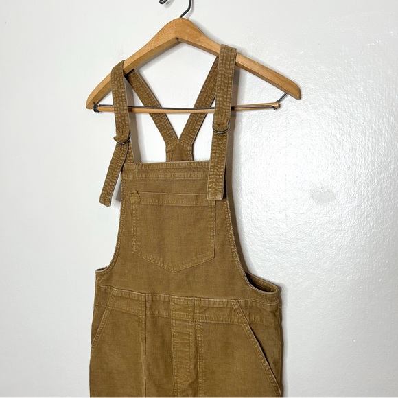 Aerie Werk & Play Twill Corduroy Overalls Slouchy Fit Neutral Tan Brown XS - Picture 4 of 7